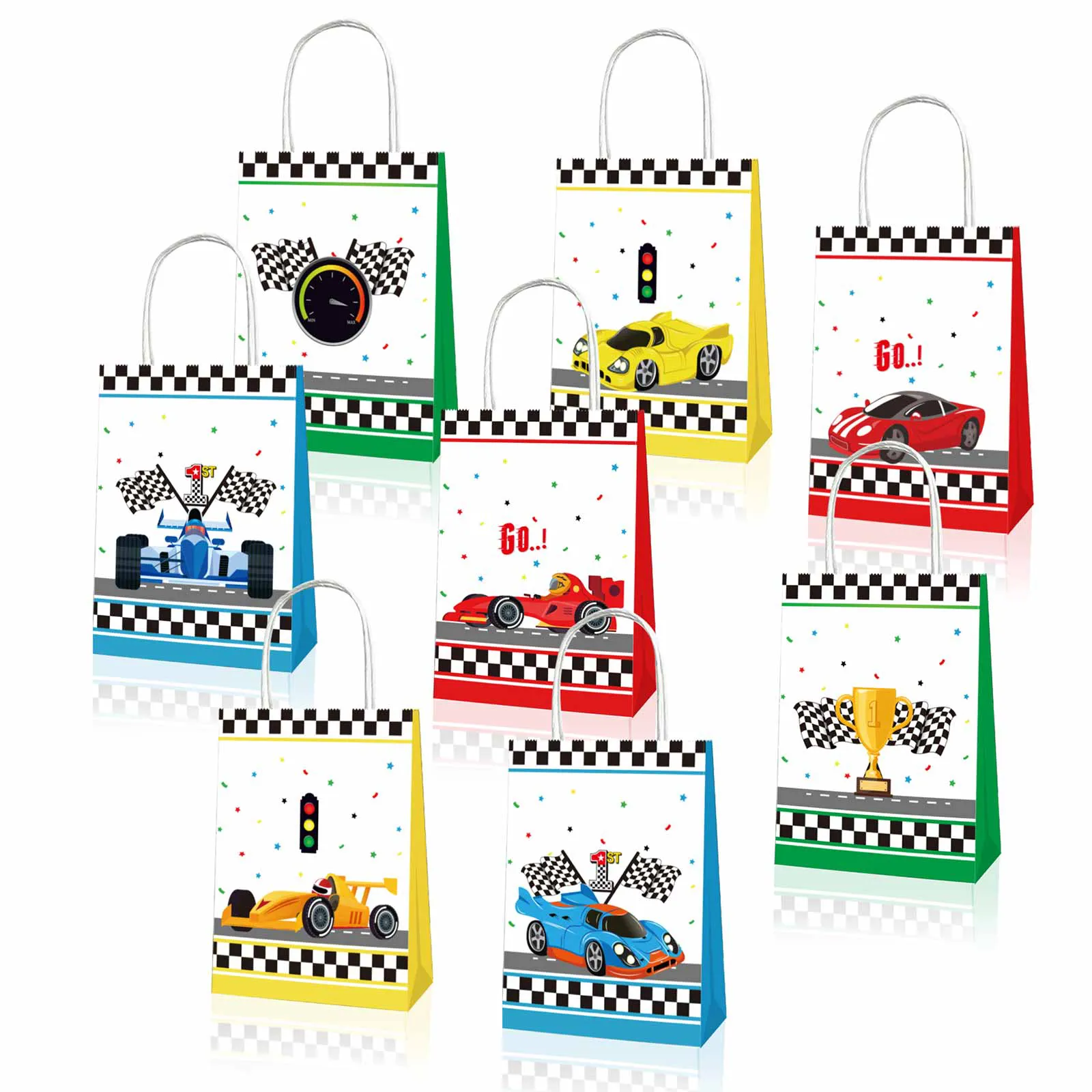 12 PCS Racing Car Paper Bags(Diagram1) 12 PCS Racing Car Paper Bags(Diagram1)