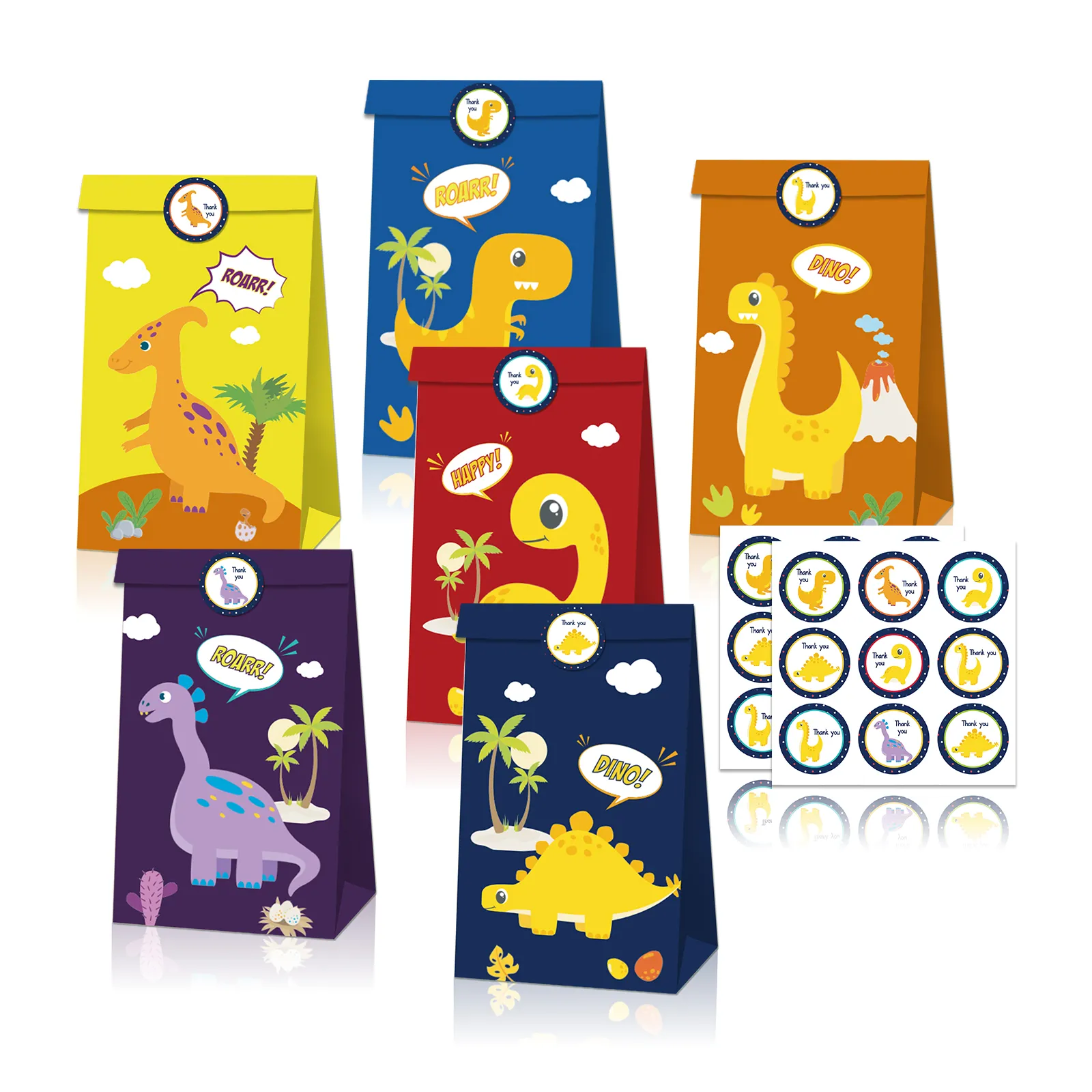 12 PCS Dinosaur Pattern Gift Bag