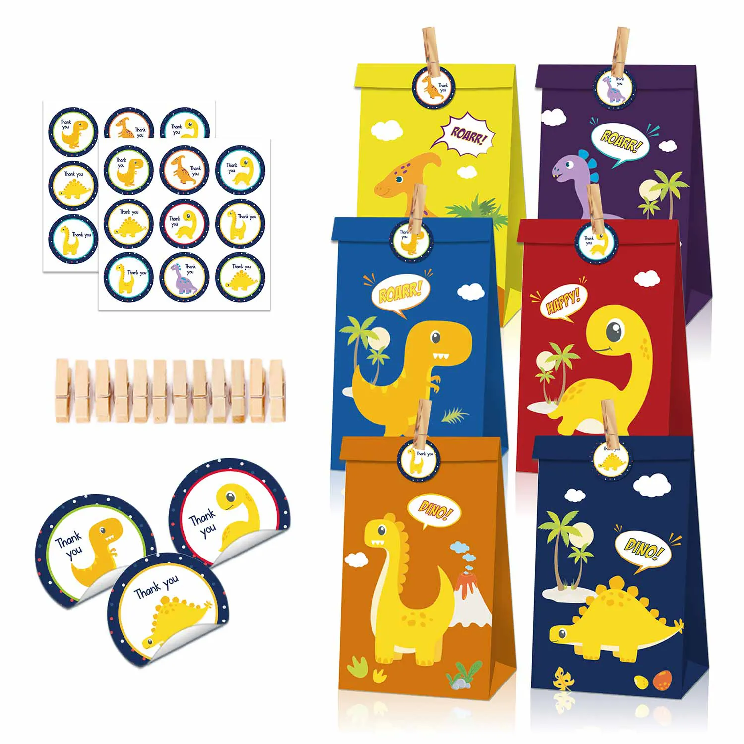 12 PCS Dinosaur Pattern Gift Bag(Diagram2) 12 PCS Dinosaur Pattern Gift Bag(Diagram2)