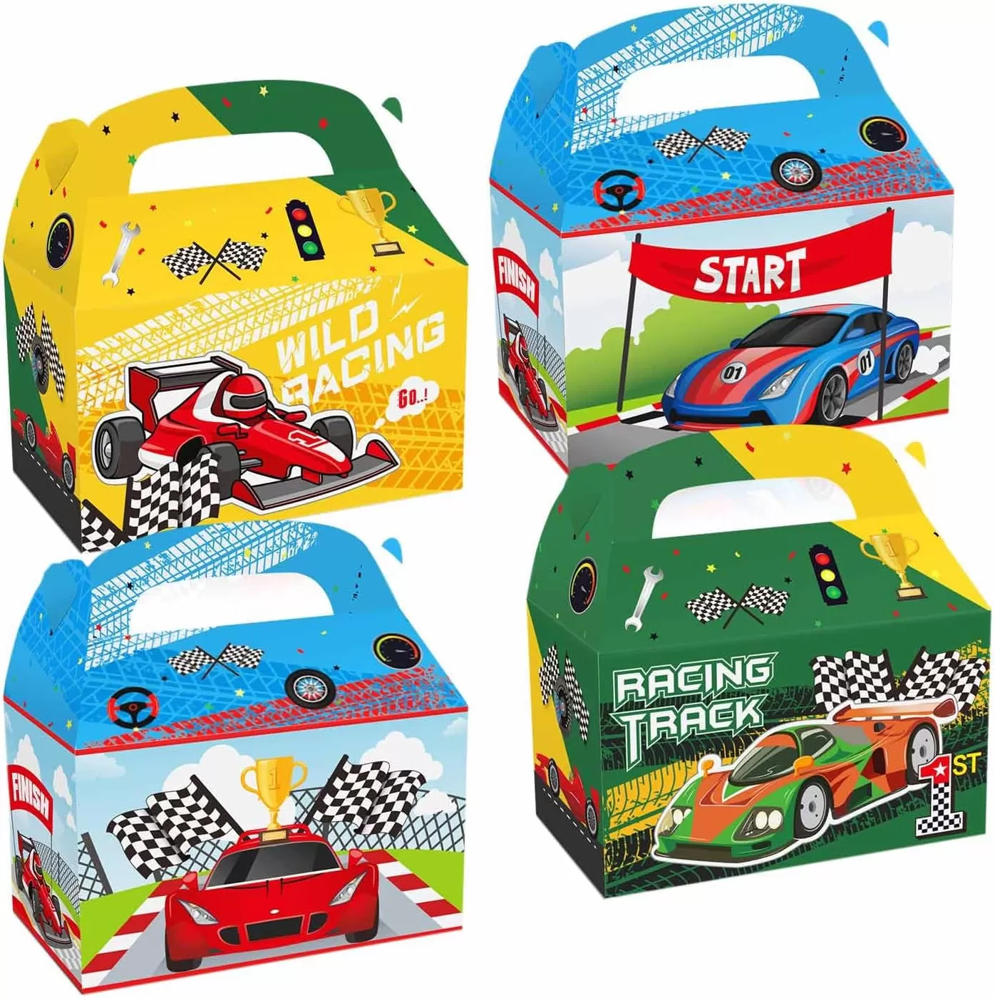 12 PCS Racing Car Paper Boxes
