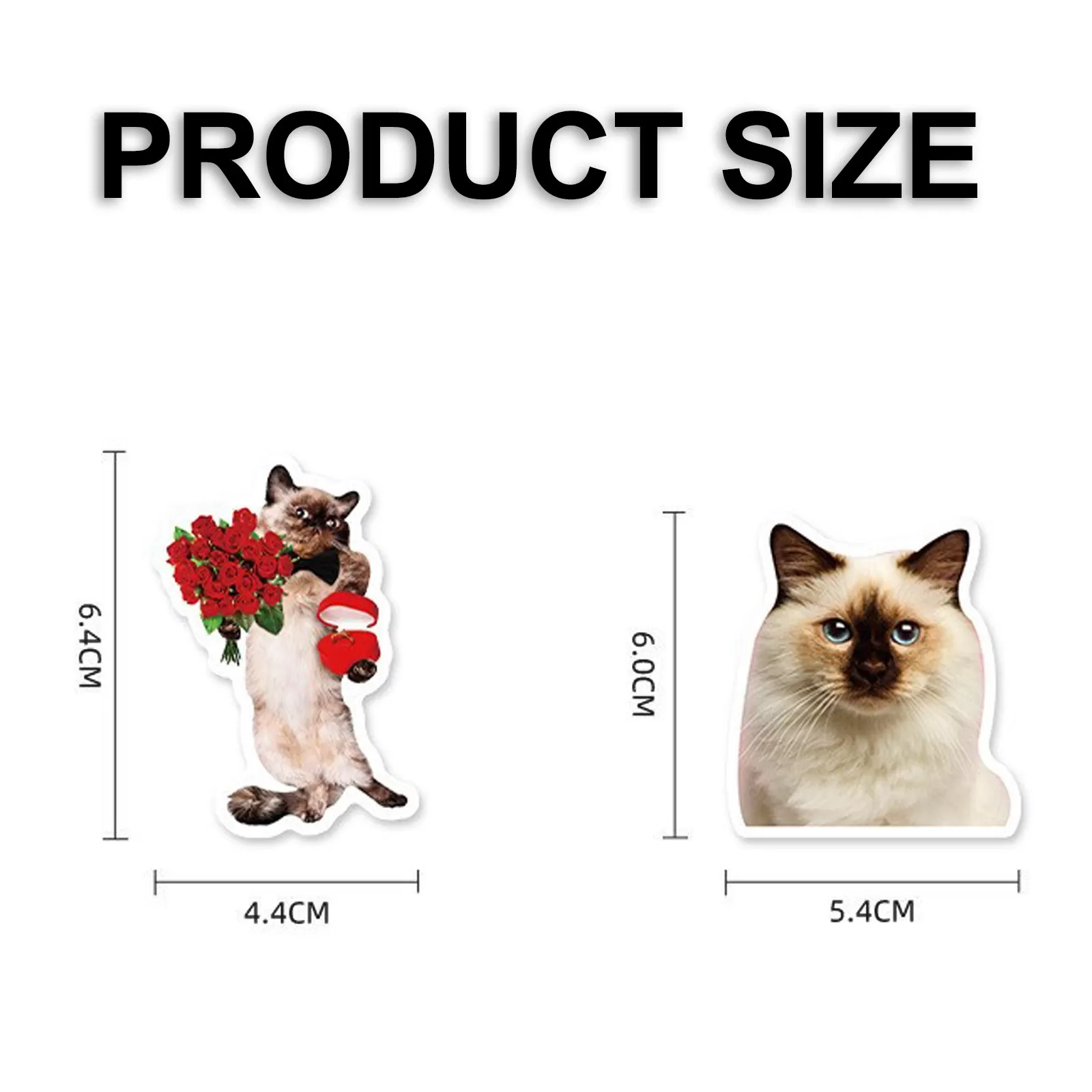JIELEN 50 PCS可爱逼真的猫贴纸(图表2) JIELEN 50 PCS可爱逼真的猫贴纸(图表2)
