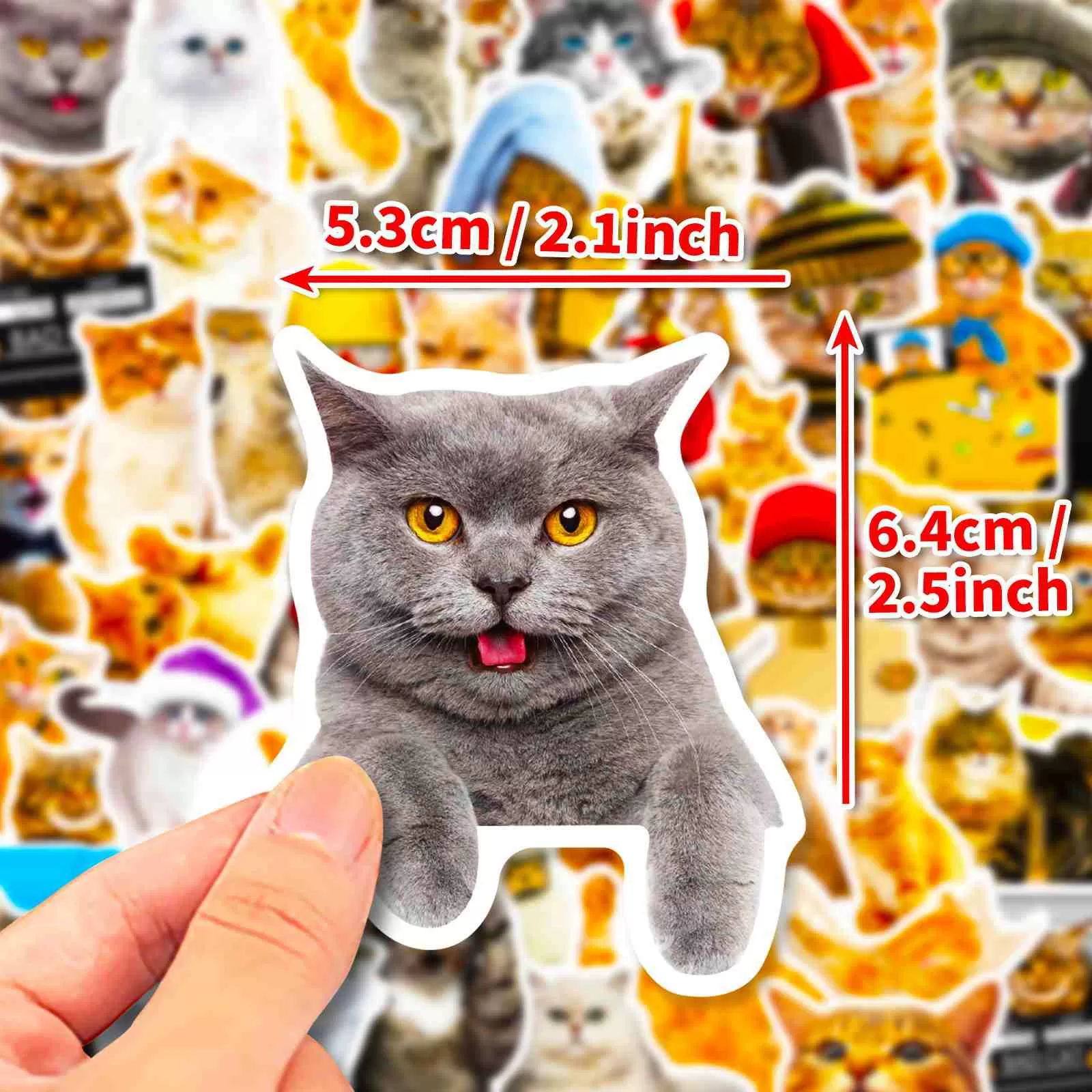 JIELEN 50 PCS有趣的猫贴纸(图表2) JIELEN 50 PCS有趣的猫贴纸(图表2)