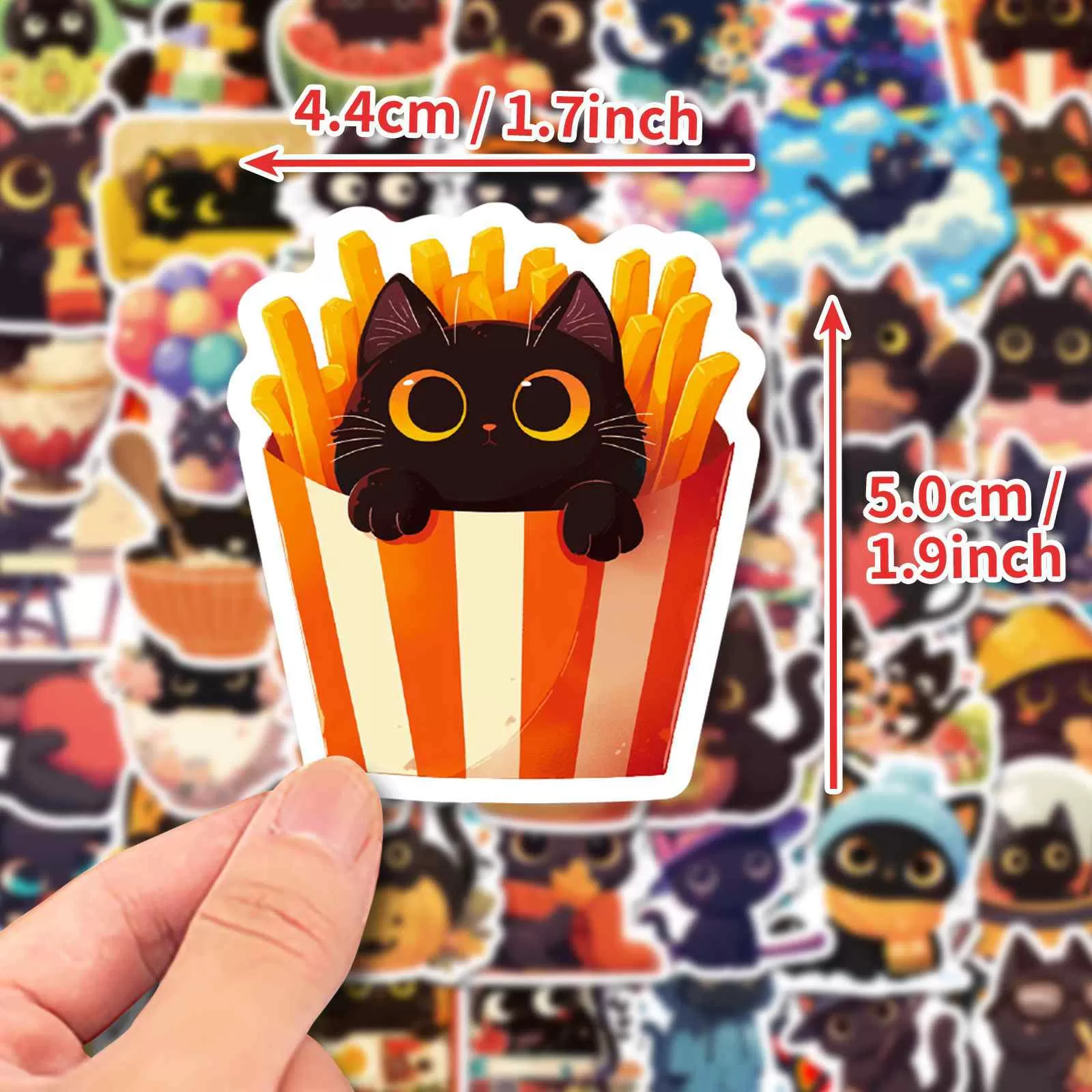 JIELEN 50 PCS Cartoon Black Cat Stickers(Diagram1) JIELEN 50 PCS Cartoon Black Cat Stickers(Diagram1)