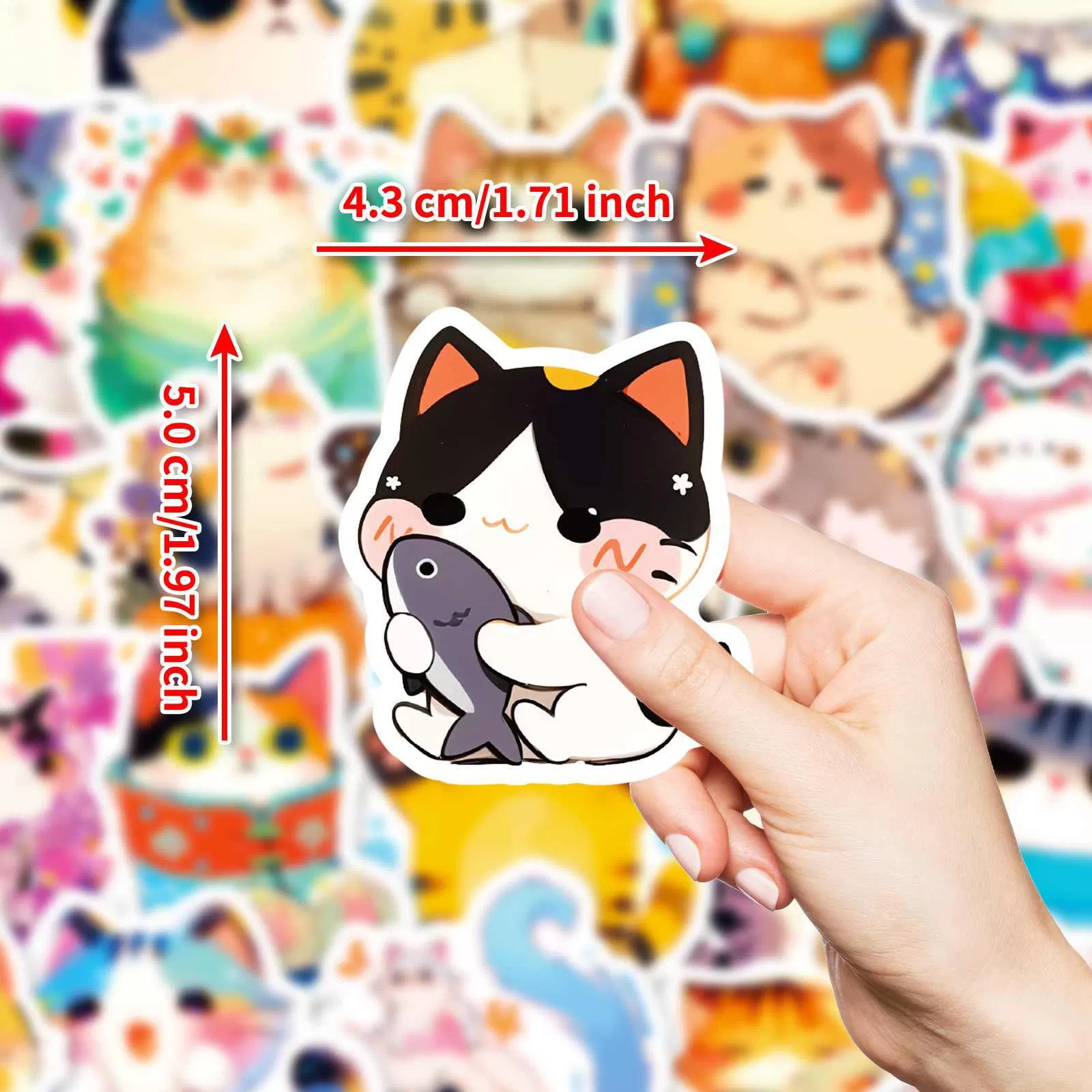 JIELEN 50 PCS可爱懒惰猫涂鸦贴纸(图表1) JIELEN 50 PCS可爱懒惰猫涂鸦贴纸(图表1)