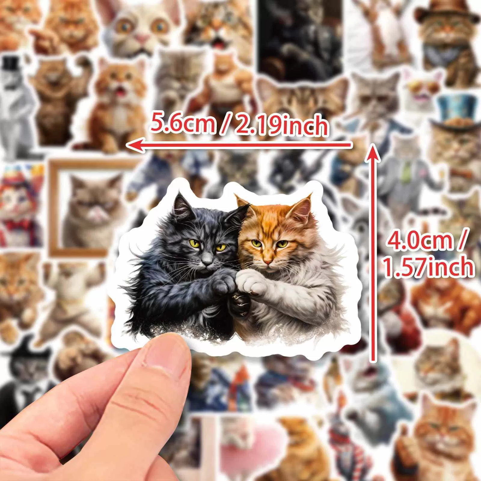 JIELEN 50 PCS穿着猫贴纸(图表1) JIELEN 50 PCS穿着猫贴纸(图表1)